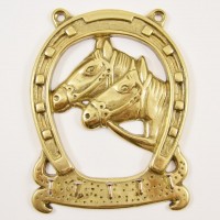 Brass Horseshoe Horses Key Holder Rack 5 Hooks Leash Good Luck Charm Wall Mount   352424332385